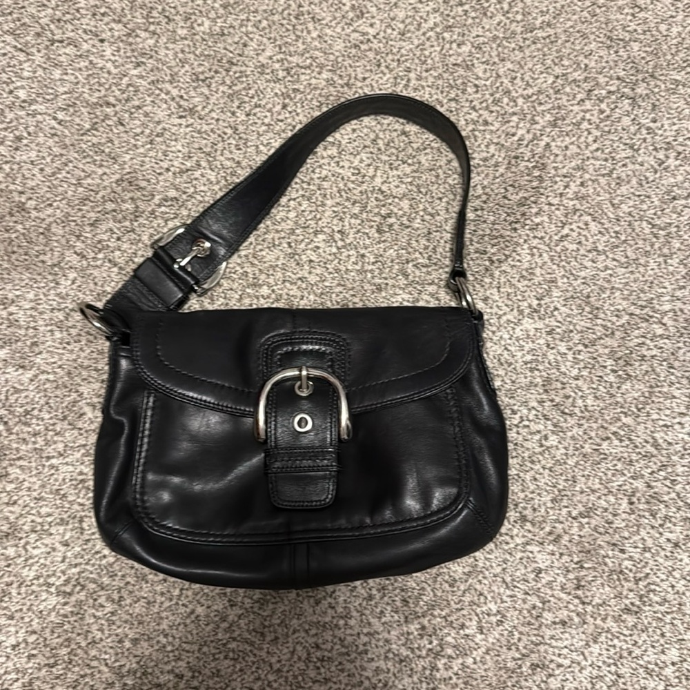 Coach soho Black Leather Shoulder Bag